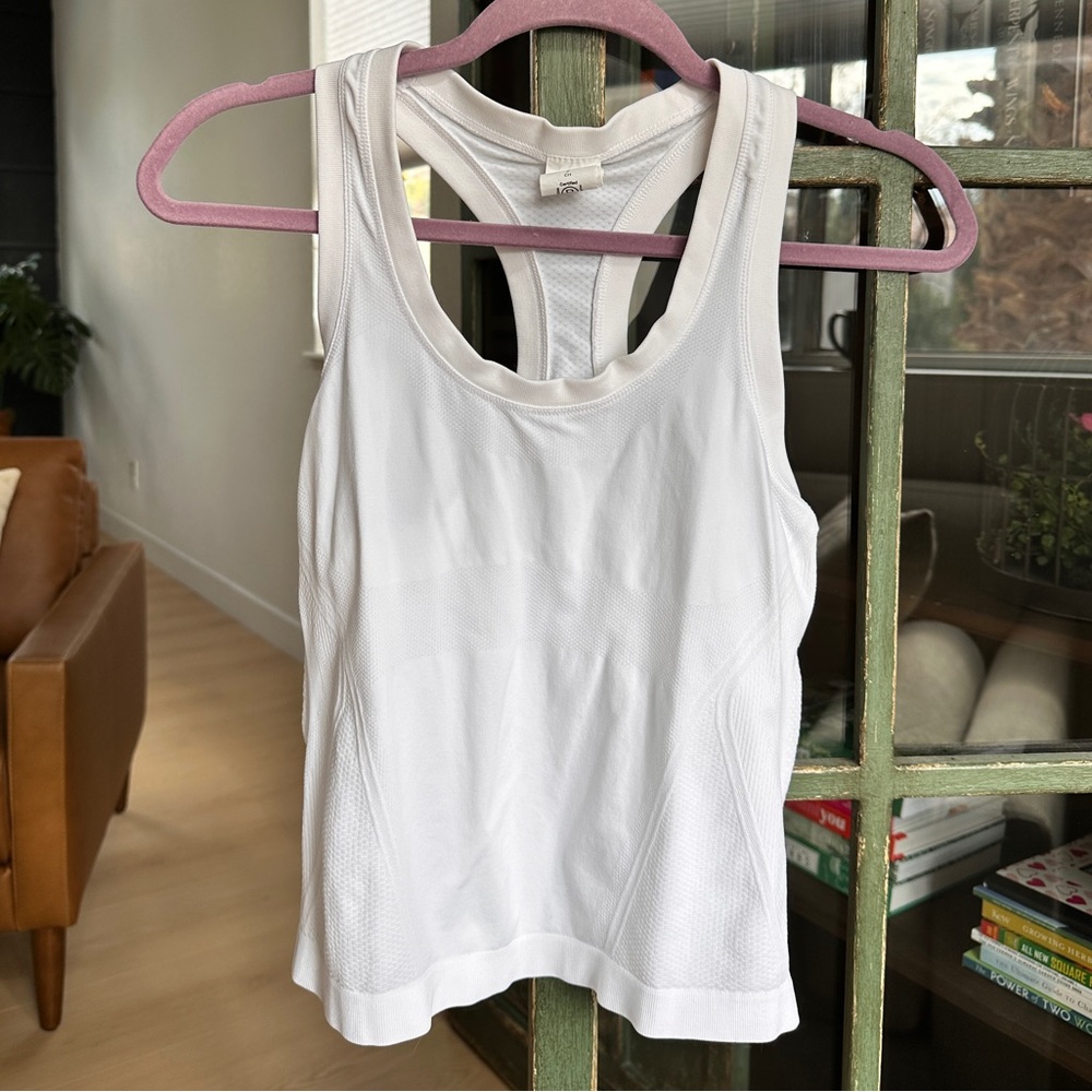 Athleta White Tank Top with Scoop Neckline